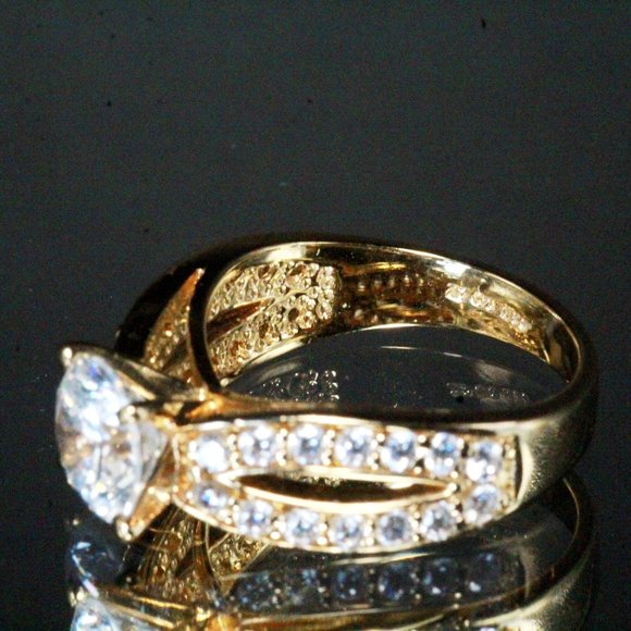 Sterling Silver New Mint QVC CZ Vermeil Ring - Picture 6 of 7